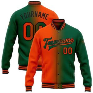 Custom Kelly Green Orange Black Bomber Full&hellip;