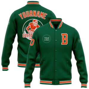 Custom Kelly Green Orange White Bomber Full&hellip;