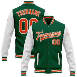 Custom Kelly Green Orange White Bomber Full&hellip;