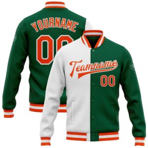 Custom Kelly Green Orange White Bomber Full&hellip;
