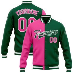 Custom Kelly Green Pink White Bomber Full&hellip;