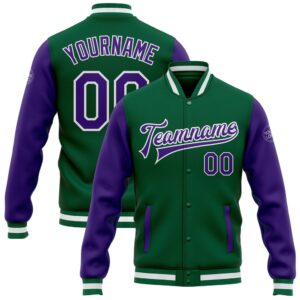 Custom Kelly Green Purple White Bomber Full&hellip;