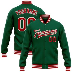 Custom Kelly Green Red White Bomber Full&hellip;