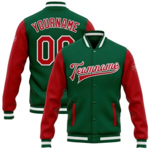 Custom Kelly Green Red White Bomber Full&hellip;