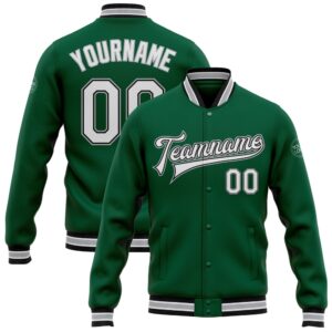 Custom Kelly Green White Black Gray Bomber&hellip;
