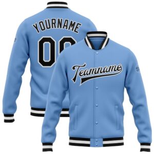 Custom Light Blue Black White Bomber Full&hellip;