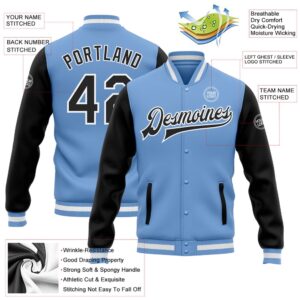 Custom Light Blue Black White Bomber Full Snap Varsity Baseball Jacket Custom Team Jacket 2 l6t9pt.jpg