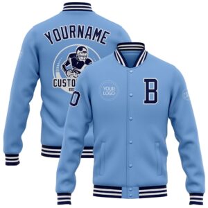 Custom Light Blue Navy White Bomber Full&hellip;