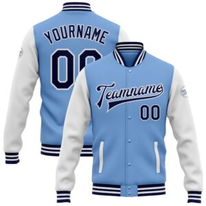 Custom Light Blue Navy White Bomber Full&hellip;