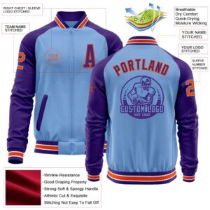Custom Light Blue Orange Purple Bomber Varsity Baseball Jacket Custom Team Jacket 2 dtvjaj.jpg