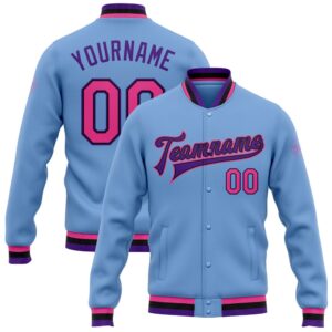 Custom Light Blue Pink Black Purple Bomber&hellip;