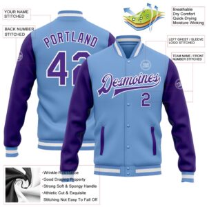 Custom Light Blue Purple White Bomber Full Snap Varsity Baseball Jacket Custom Team Jacket 2 yy1p1p.jpg