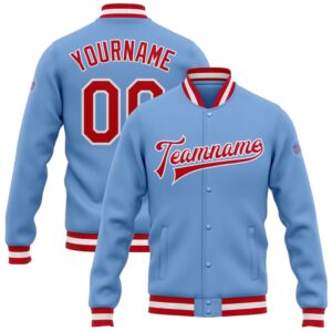 Custom Light Blue Red White Bomber Full&hellip;