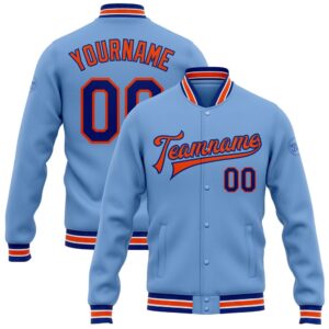 Custom Light Blue Royal Orange Bomber Full&hellip;