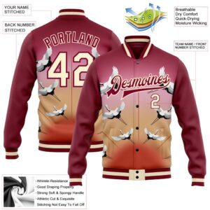 Custom Maroon Cream Heron 3D Pattern Design Bomber Full Snap Baseball Jacket Custom Team Jacket 2 nmno7g.jpg