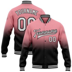 Custom Medium Pink White Black Bomber Full&hellip;