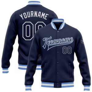 Custom Navy Navy Light Blue Bomber Full&hellip;