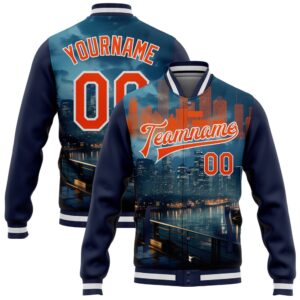 Custom Navy Orange White Houston Texas City&hellip;