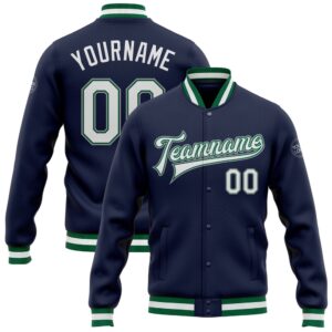 Custom Navy White Kelly Green Gray Bomber&hellip;