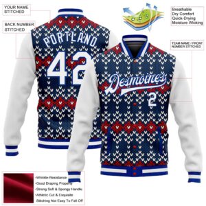 Custom Navy White Royal Christmas 3D Bomber Full Snap Baseball Jacket Custom Team Jacket 2 ulmec3.jpg