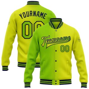 Custom Neon Yellow Neon Green Navy Bomber&hellip;