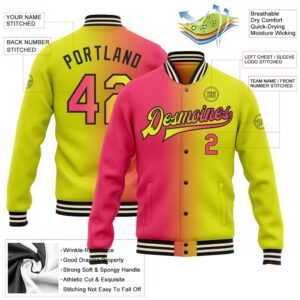 Custom Neon Yellow Neon Pink Black Bomber Full Snap Varsity Letterman Gradient Fashion Jacket Custom Team Jacket 2 eajgww.jpg