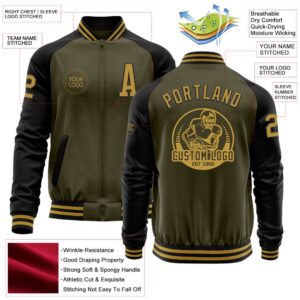 Custom Olive Old Gold Black Bomber Varsity Letterman Two Tone Salute To Service Zipper Jacket Custom Team Jacket 2 zutsx8.jpg