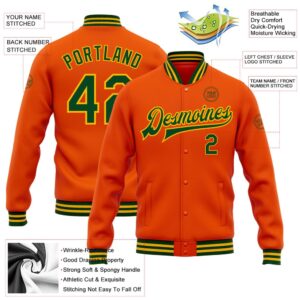 Custom Orange Green Gold Bomber Full Snap Baseball Jacket Custom Team Jacket 2 rfhg8x.jpg