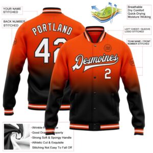 Custom Orange White Black Bomber Full Snap Baseball Jacket Custom Team Jacket 2 aghpjx.jpg