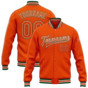 Custom Orange White Kelly Green Bomber Full&hellip;