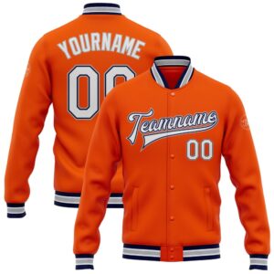 Custom Orange White Navy Gray Bomber Full&hellip;