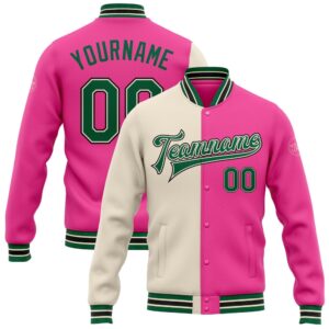 Custom Pink Kelly Green Cream Black Bomber&hellip;