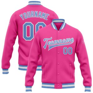 Custom Pink Light Blue White Bomber Full&hellip;