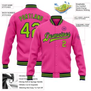 Custom Pink Neon Green Navy Bomber Full Snap Baseball Jacket Custom Team Jacket 2 mqi6pl.jpg