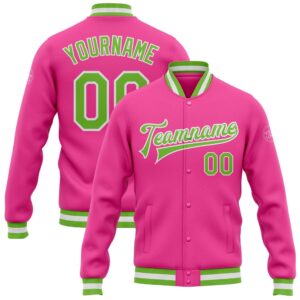 Custom Pink Neon Green White Bomber Full&hellip;