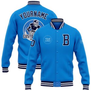 Custom Powder Blue Navy White Bomber Full&hellip;