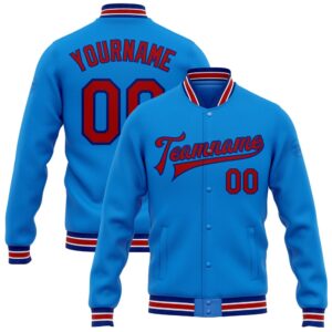 Custom Powder Blue Red Royal Bomber Full&hellip;