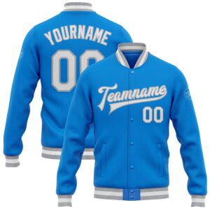 Custom Powder Blue White Gray Bomber Full&hellip;