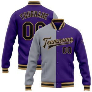 Custom Purple Black Gray Old Gold Bomber&hellip;