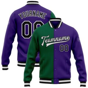 Custom Purple Black Kelly Green Bomber Full&hellip;