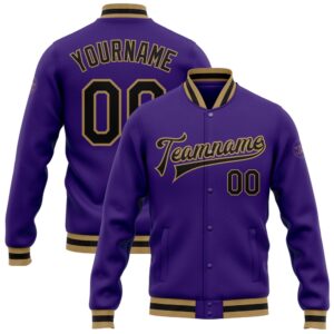 Custom Purple Black Old Gold Bomber Full&hellip;
