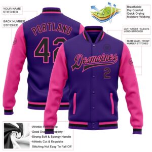 Custom Purple Black Pink Bomber Full Snap Varsity Baseball Jacket Custom Team Jacket 2 muqovg.jpg