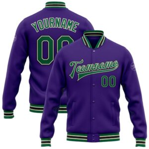 Custom Purple Kelly Green Cream Black Bomber&hellip;