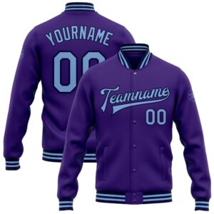 Custom Purple Light Blue Navy Bomber Full&hellip;