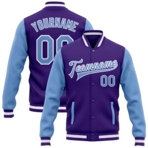 Custom Purple Light Blue White Bomber Full&hellip;