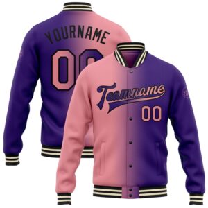 Custom Purple Medium Pink Black Bomber Full&hellip;
