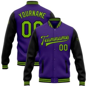 Custom Purple Neon Green Black Bomber Full&hellip;