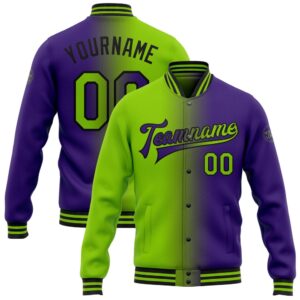 Custom Purple Neon Green Black Bomber Full&hellip;