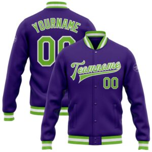 Custom Purple Neon Green White Bomber Full&hellip;
