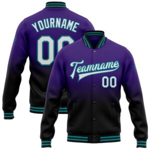 Custom Purple White Black Teal Bomber Full&hellip;